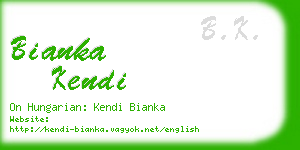 bianka kendi business card